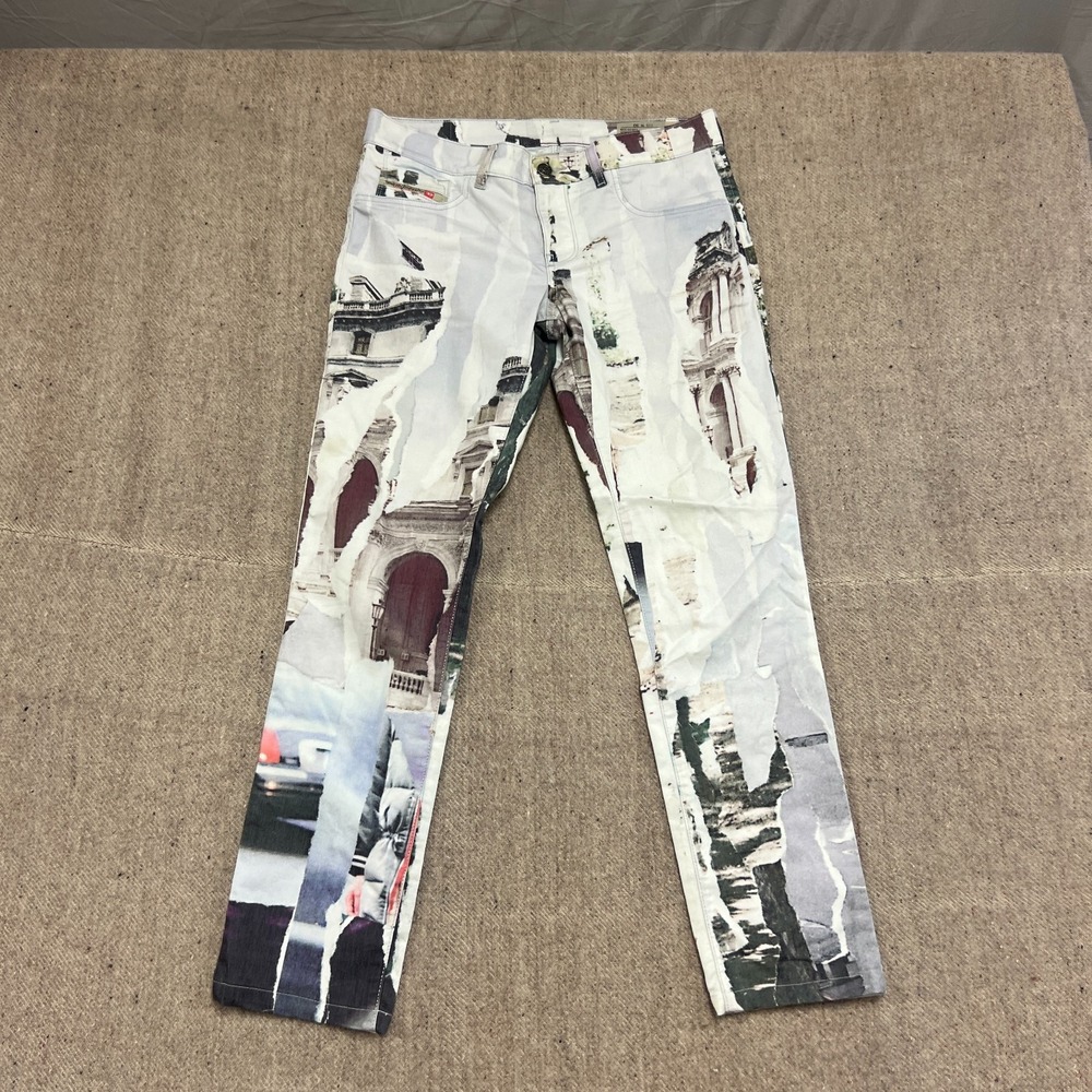 Diesel Super Slim Jegging Low Waist Women's 30 White Stretch